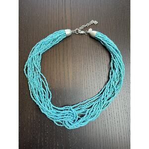 American Eagle Outfitters Beachy Boho Western Turquoise Seed Bead Necklace